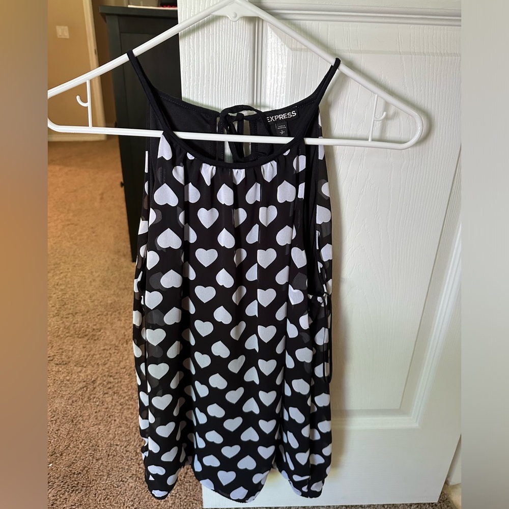 Express brand tank top with hearts size small